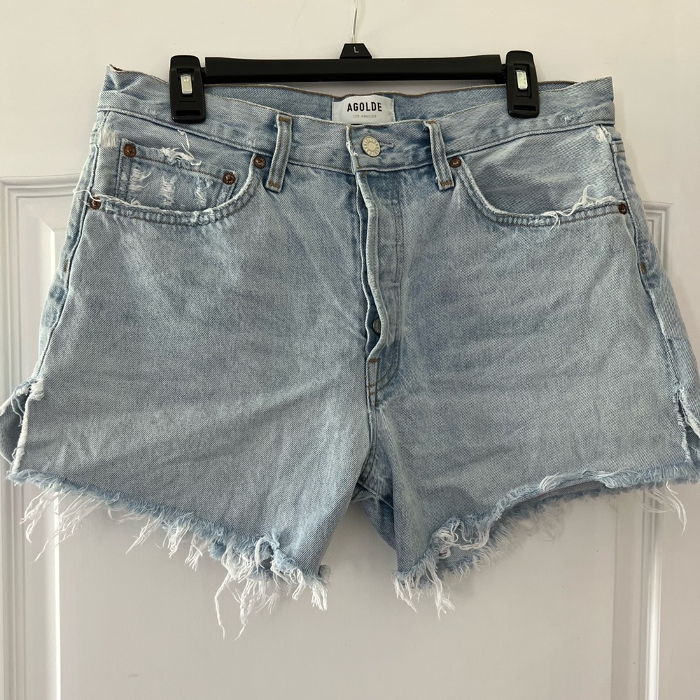 Agolde Parker Long Denim Shorts